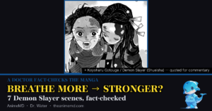 Breathe more, get stronger? 7 Demon Slayer scenes fact-checked by a doctor — Tanjiro carrying Nezuko (© Koyoharu Gotouge / Demon Slayer, Shueisha — quoted for commentary)