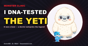 I DNA-tested the Yeti — it was a bear. Monster Clinic eyecatch with chibi yeti